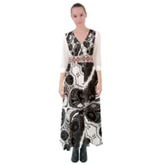 Im Fourth Dimension Black White 4 Button Up Maxi Dress by imanmulyana