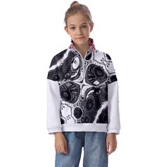 Im Fourth Dimension Black White 4 Kids  Half Zip Hoodie by imanmulyana