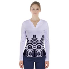 Im Fourth Dimension Black White 5 V-neck Long Sleeve Top by imanmulyana