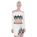 IM Fourth Dimension Black White 5 Off Shoulder Top with Mini Skirt Set View1