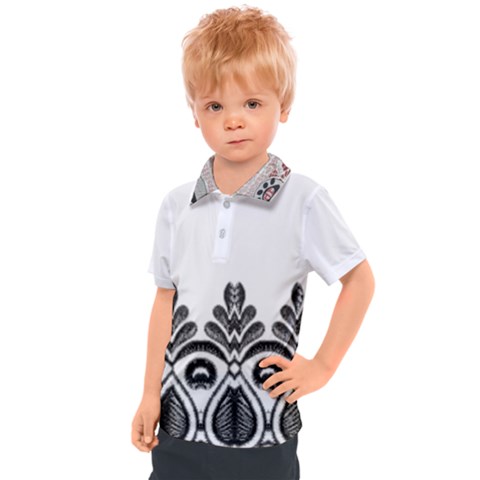 Im Fourth Dimension Black White 5 Kids  Polo Tee by imanmulyana