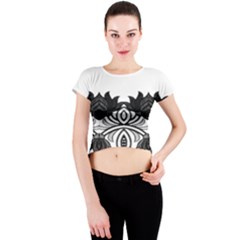 IM Fourth Dimension Black White 6 Crew Neck Crop Top