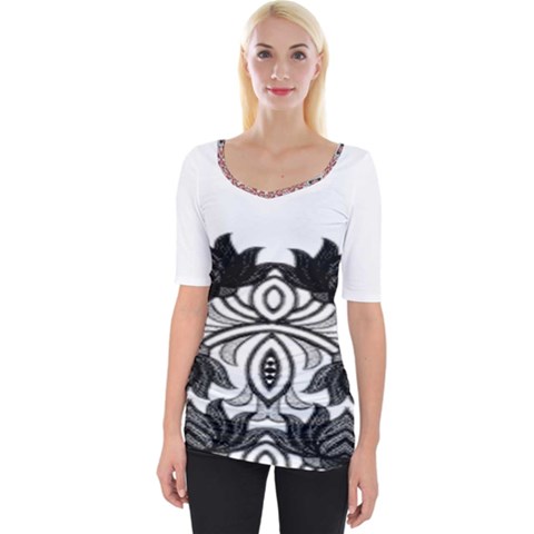 Im Fourth Dimension Black White 6 Wide Neckline Tee by imanmulyana