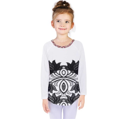 Im Fourth Dimension Black White 6 Kids  Long Sleeve Tee by imanmulyana