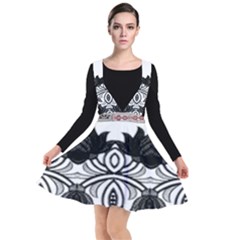 IM Fourth Dimension Black White 6 Plunge Pinafore Dress