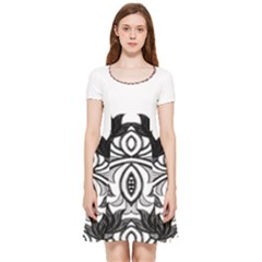 IM Fourth Dimension Black White 6 Inside Out Cap Sleeve Dress