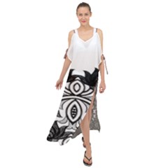 Im Fourth Dimension Black White 6 Maxi Chiffon Cover Up Dress