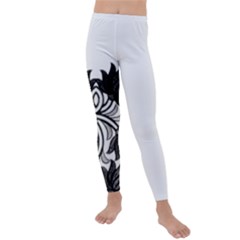 IM Fourth Dimension Black White 6 Kids  Lightweight Velour Leggings