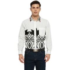 IM Fourth Dimension Black White 6 Men s Long Sleeve Pocket Shirt 