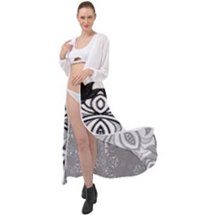 IM Fourth Dimension Black White 6 Maxi Chiffon Beach Wrap