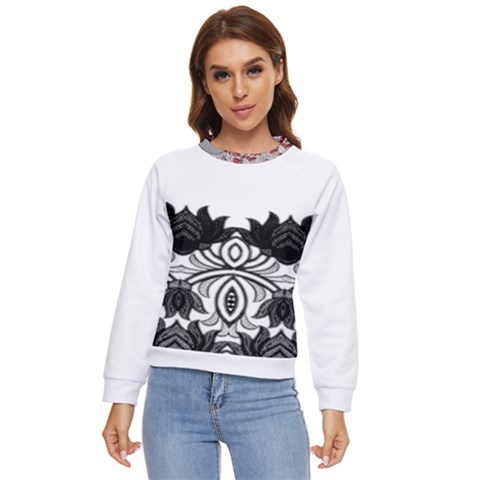 Im Fourth Dimension Black White 6 Women s Long Sleeve Raglan Tee by imanmulyana