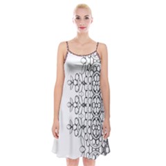 IM Fourth Dimension Black White 7 Spaghetti Strap Velvet Dress