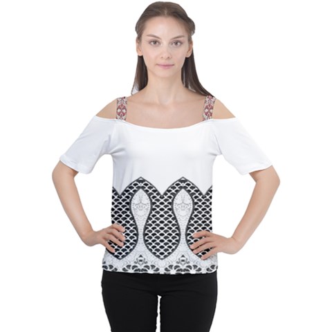 Im Fourth Dimension Black White 8 Cutout Shoulder Tee by imanmulyana