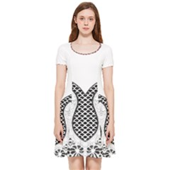 Im Fourth Dimension Black White 8 Inside Out Cap Sleeve Dress