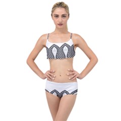 IM Fourth Dimension Black White 8 Layered Top Bikini Set