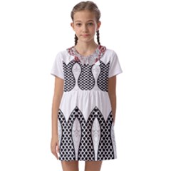 IM Fourth Dimension Black White 8 Kids  Asymmetric Collar Dress