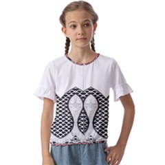 IM Fourth Dimension Black White 8 Kids  Cuff Sleeve Scrunch Bottom Tee