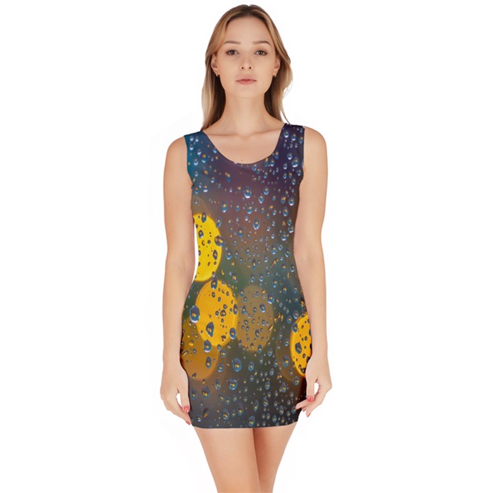  Raindrops Window Glass Bodycon Dress