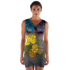  Raindrops Window Glass Wrap Front Bodycon Dress by artworkshop