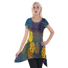  Raindrops Window Glass Short Sleeve Side Drop Tunic by artworkshop