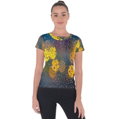  Raindrops Window Glass Short Sleeve Sports Top  by artworkshop