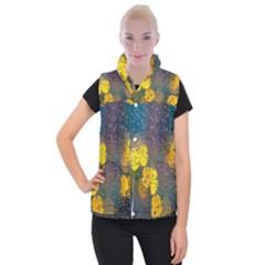  Raindrops Window Glass Women s Button Up Vest by artworkshop