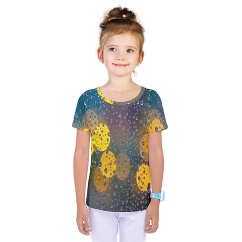  Raindrops Window Glass Kids  One Piece Tee by artworkshop