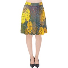  Raindrops Window Glass Velvet High Waist Skirt by artworkshop