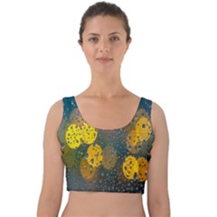  Raindrops Window Glass Velvet Crop Top by artworkshop