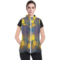  Raindrops Window Glass Women s Puffer Vest by artworkshop