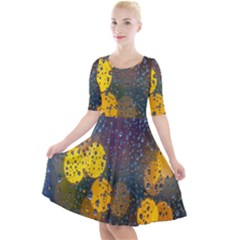  Raindrops Window Glass Quarter Sleeve A-line Dress by artworkshop