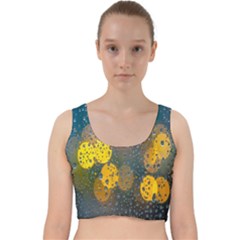  Raindrops Window Glass Velvet Racer Back Crop Top by artworkshop