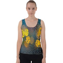  Raindrops Window Glass Velvet Tank Top by artworkshop