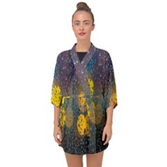  Raindrops Window Glass Half Sleeve Chiffon Kimono by artworkshop