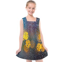  Raindrops Window Glass Kids  Cross Back Dress by artworkshop