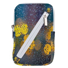  Raindrops Window Glass Belt Pouch Bag (small) by artworkshop