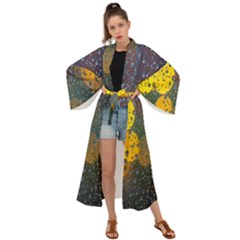  Raindrops Window Glass Maxi Kimono by artworkshop