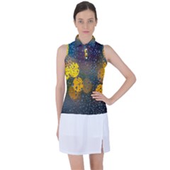  Raindrops Window Glass Women s Sleeveless Polo Tee by artworkshop