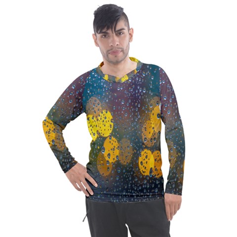  Raindrops Window Glass Men s Pique Long Sleeve Tee by artworkshop