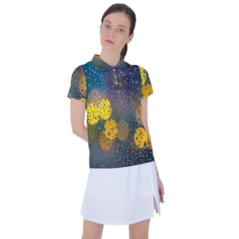  Raindrops Window Glass Women s Polo Tee by artworkshop