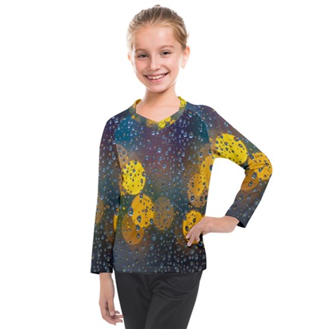  Raindrops Window Glass Kids  Long Mesh Tee by artworkshop