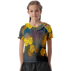  Raindrops Window Glass Kids  Frill Chiffon Blouse by artworkshop