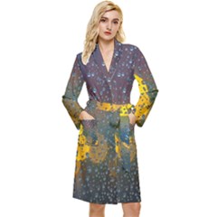  Raindrops Window Glass Long Sleeve Velour Robe by artworkshop