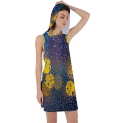  Raindrops Window Glass Racer Back Hoodie Dress by artworkshop