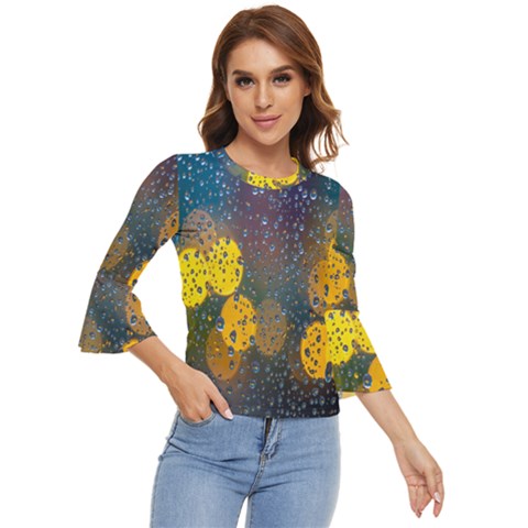  Raindrops Window Glass Bell Sleeve Top by artworkshop