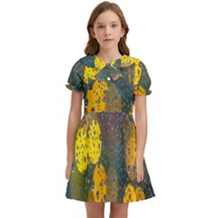  Raindrops Window Glass Kids  Bow Tie Puff Sleeve Dress by artworkshop