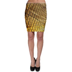 Chain Link Fence Sunset Wire Steel Fence Bodycon Skirt by artworkshop