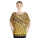 Chain Link Fence Sunset Wire Steel Fence Batwing Chiffon Blouse View1