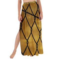 Chain Link Fence Sunset Wire Steel Fence Maxi Chiffon Tie-up Sarong by artworkshop