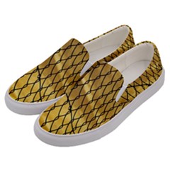 Chain Link Fence Sunset Wire Steel Fence Men s Canvas Slip Ons by artworkshop